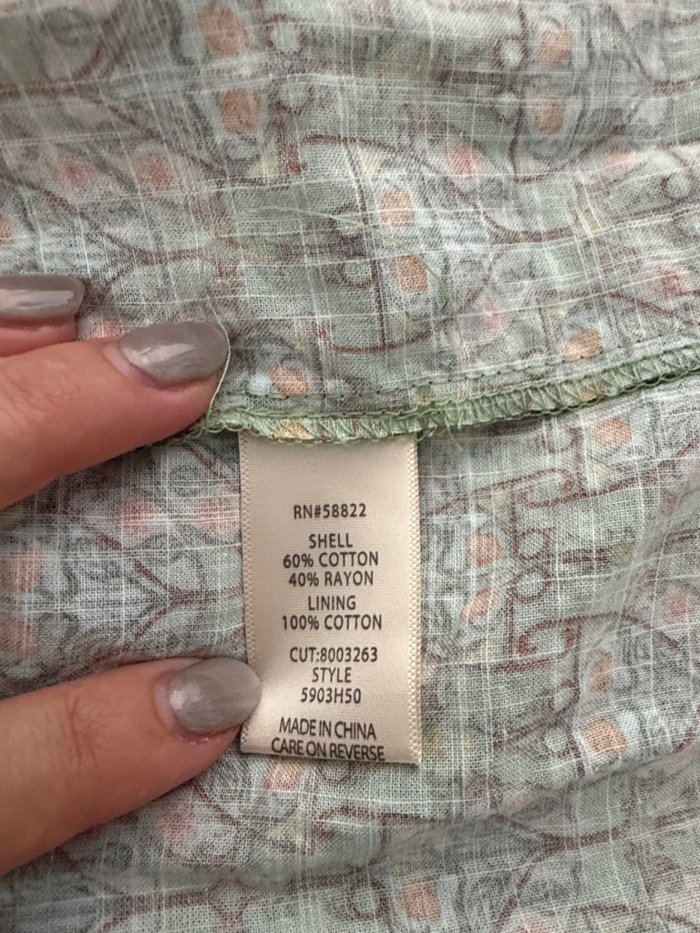 MAX STUDIO | Green Printed Smocked Maxi Dress | Size M - Picture 4 of 6